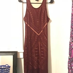 Maroon Dress with Cut Out Style Detailing